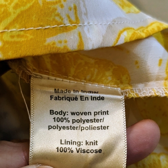 Anthropologie Porridge Lemon Slice Print Swing Top - Picture 7 of 9